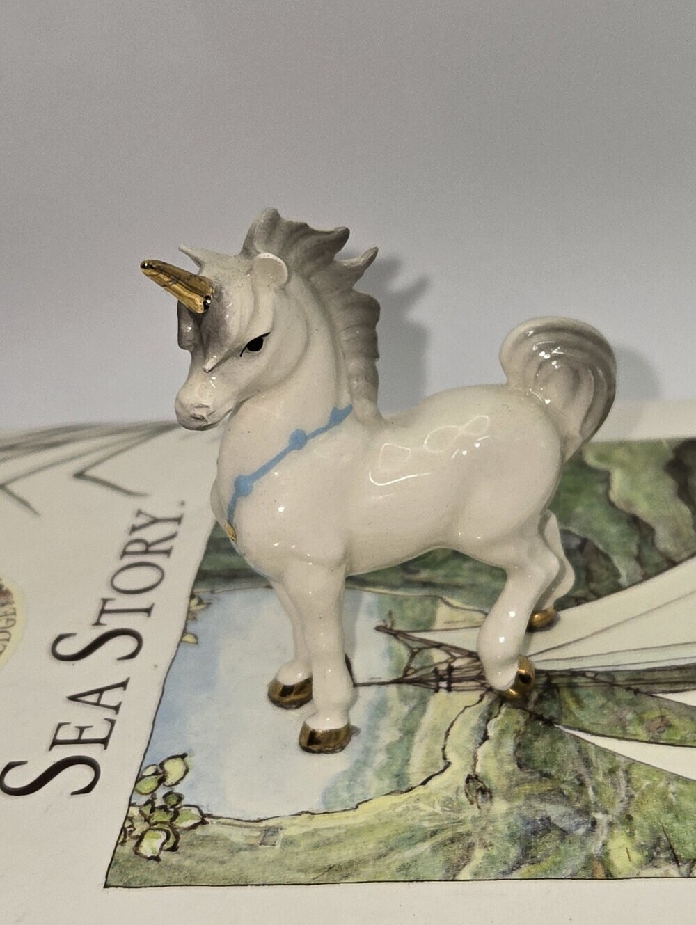 Vintage Hagen-Renaker Papa Unicorn II Miniature Porcelain Figurine 1996